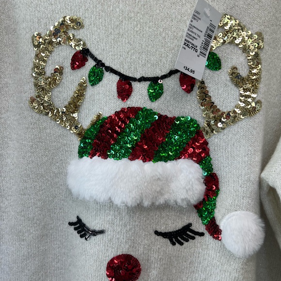 NWT youth holiday sweater; size xxl (16) - Picture 2 of 3